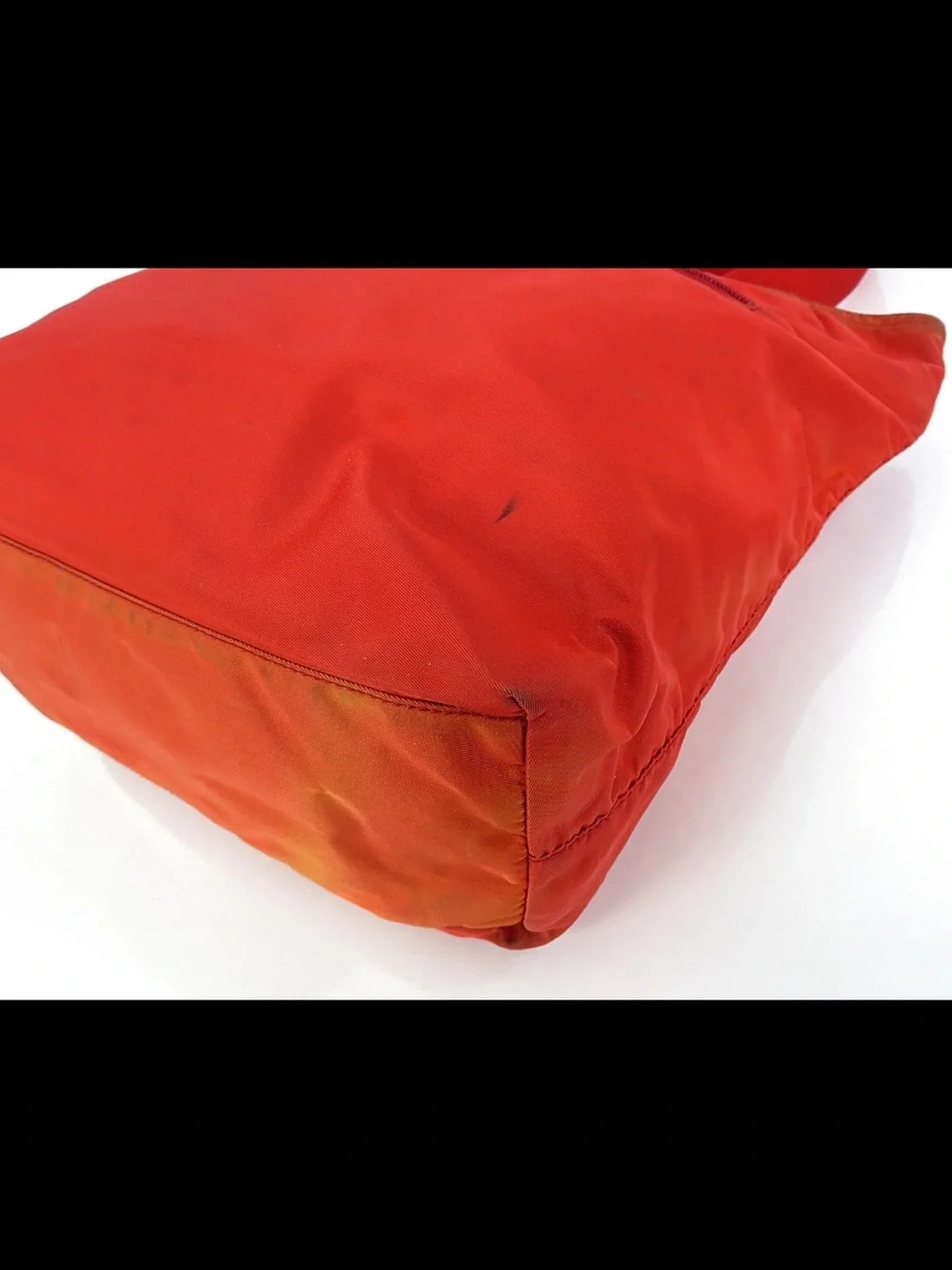 Prada Orange-Red Nylon Tote Bag